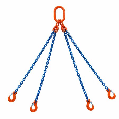 STARKE Chain Sling, 5/16in, G100, Sling Hook, 11 ft SCSG100516-4LS-11